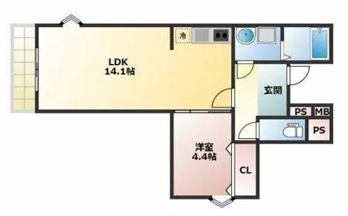J-BRIGHT長居【1階】の間取り