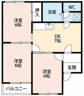 シャンピア馬乗A棟【205号室】の間取り