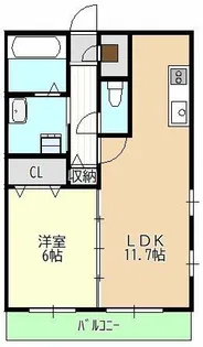 ハピネス光Ⅱ【00101号室】の間取り