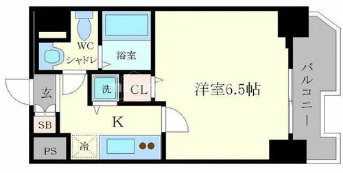 プレサンス難波EASTモダニティ【15階】の間取り