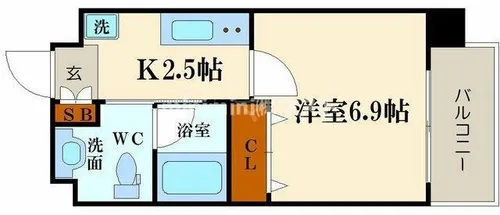 マークス難波南【9階】の間取り