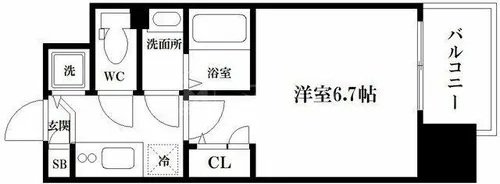アドバンス上町台Ⅱクレイドル【902号室】の間取り
