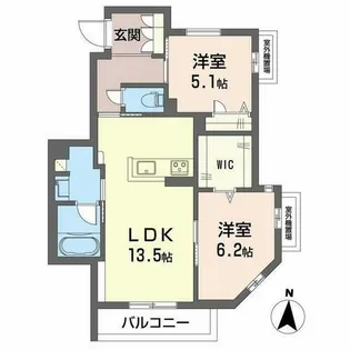シャーメゾン エムエイチ 曽根東【0302号室】の間取り