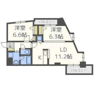 エナコート大通22【3階】の間取り