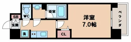 DOUBLE NINE RESIDENCE TENNOUJIMINAM【7階】の間取り