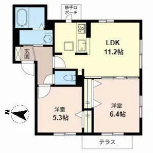 Curar Viento【0102号室】の間取り