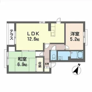 シャーメゾン甲南【0102号室】の間取り