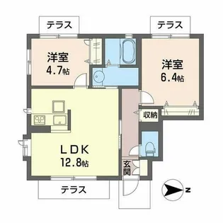オリゼー芦屋西C【C101号室】の間取り