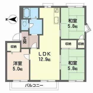 ハイツ高石【0201号室】の間取り