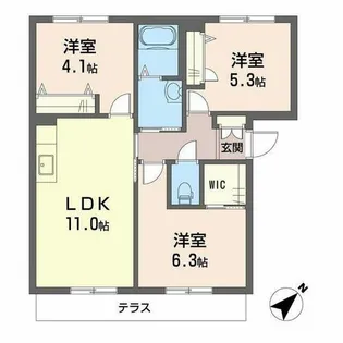 メゾン・ド・エムズ【1階】の間取り