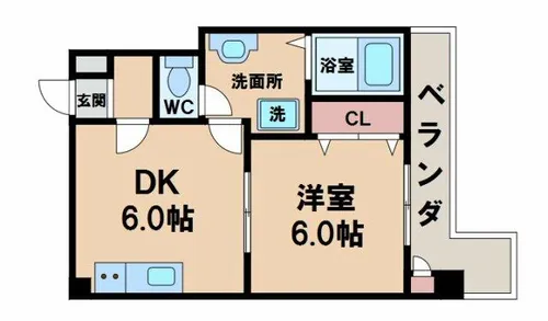 ジョイテル阿倍野【7階】の間取り