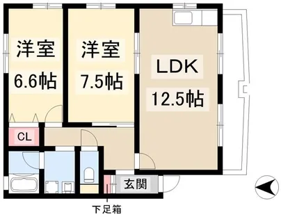ベルハウス【E-3号室】の間取り