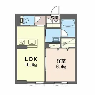 ドゥエラ【0102号室】の間取り