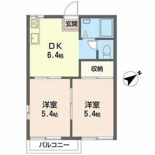 岩畑ハイツI【0203号室】の間取り