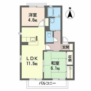 シャルム・ローズ【B202号室】の間取り