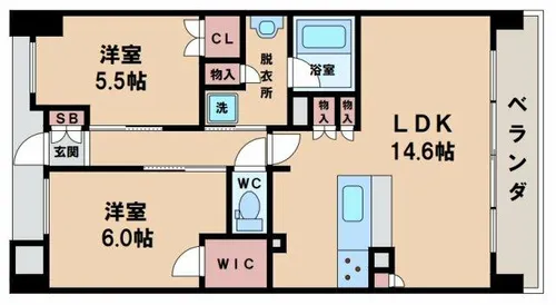 ローレルアイあべの【13階】の間取り