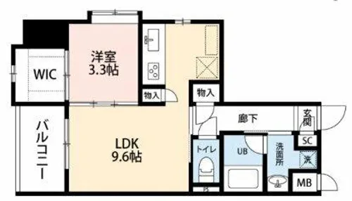 アミュゼ城野【8階】の間取り