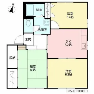 RコートII【B0101号室】の間取り