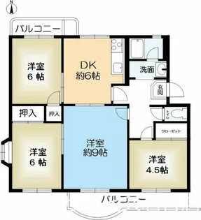 名谷15団地68号棟【3階】の間取り