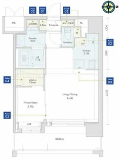 ネストピア唐人町駅前【12階】の間取り