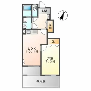 コーポ山内 参番館【1階】の間取り