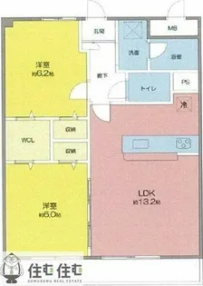 カームズ下林【203号室】の間取り