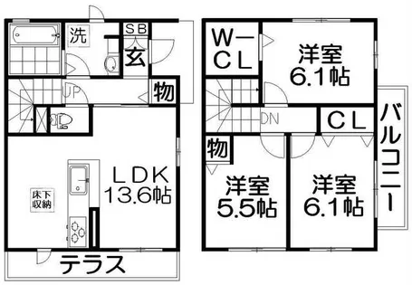 木屋町メゾネット【1階】の間取り