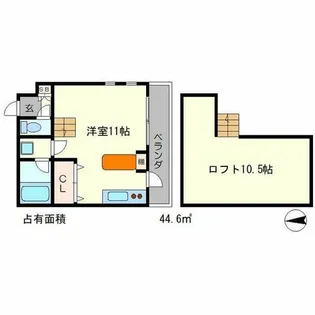 ロフティー松ヶ崎【1階】の間取り