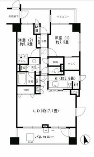 南堀江パーク・ホームズ【15階】の間取り