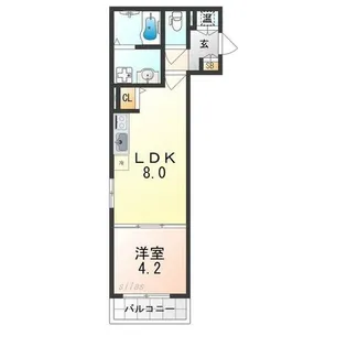 マリブガーデン堺駅前【3階】の間取り