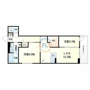 ラ・パーチェ江坂Ⅱ【1階】の間取り
