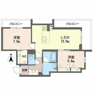 シャーメゾン 香芝 ワイケイ【2階】の間取り
