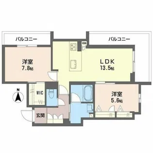 シャーメゾン 香芝 ワイケイ【0201号室】の間取り