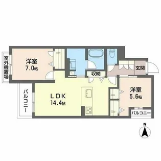 シャーメゾン 香芝 ワイケイ【0303号室】の間取り