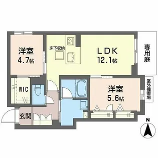 シャーメゾン 香芝 ワイケイ【0101号室】の間取り