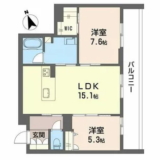 シャーメゾン オークルート五位堂【0201号室】の間取り