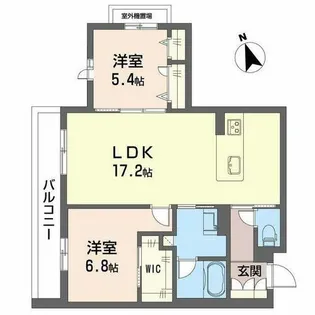 シャーメゾン オークルート五位堂【0205号室】の間取り