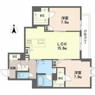 シャーメゾン西大寺南【0403号室】の間取り
