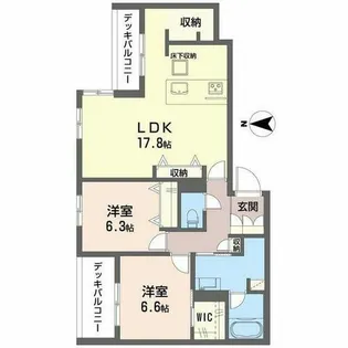 シャーメゾン オークルート奈良【0103号室】の間取り