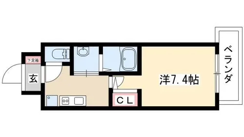 リバーコート砂田橋Ⅰ【0401号室】の間取り