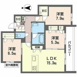 シャーメゾン オークルート奈良【0402号室】の間取り