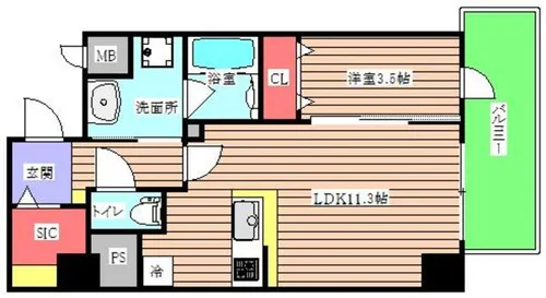 パンセ新町【5階】の間取り