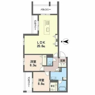 シャーメゾン オークルート奈良【0203号室】の間取り