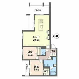 シャーメゾン オークルート奈良【0303号室】の間取り