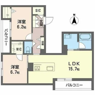 シャーメゾン西大寺南【0401号室】の間取り