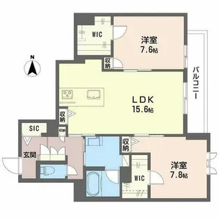 シャーメゾン西大寺南【0203号室】の間取り