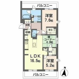 ジョフリエル【0201号室】の間取り