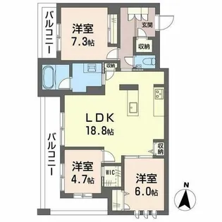 ジョフリエル【0203号室】の間取り