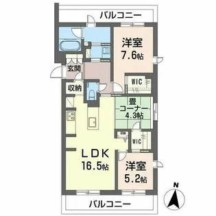 ジョフリエル【0301号室】の間取り