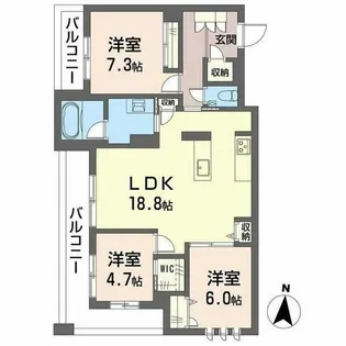 ジョフリエル【0303号室】の間取り